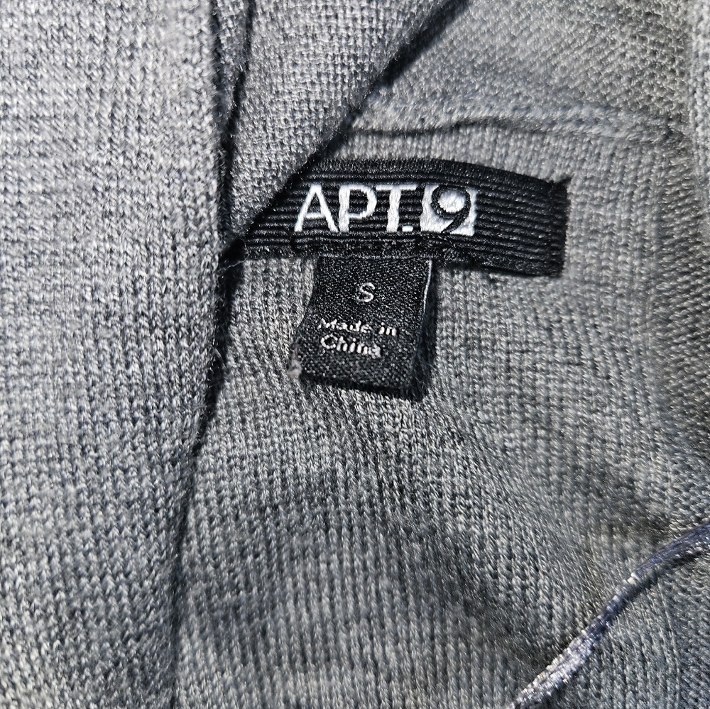 Apt. 9 Grey & Black Colorblock Open Front Cardigan Sweater Women's Small - Picture 3 of 8
